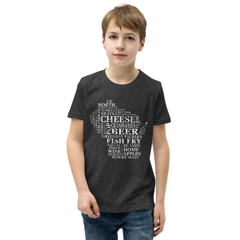Youth Boys T-Shirt - Wisconsin - Words