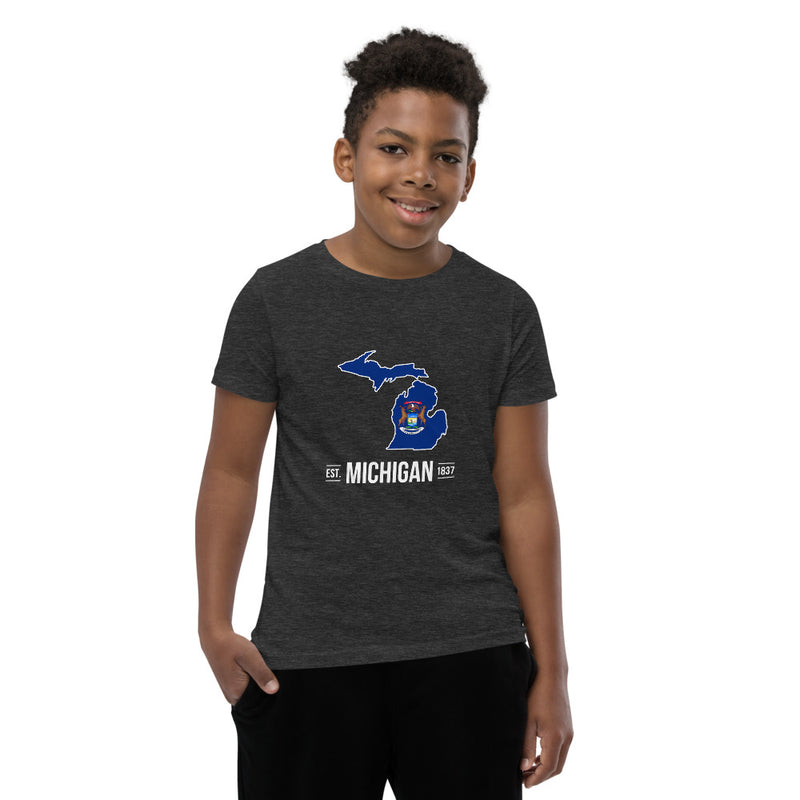 Boy's T-Shirt - Michigan - State Flag