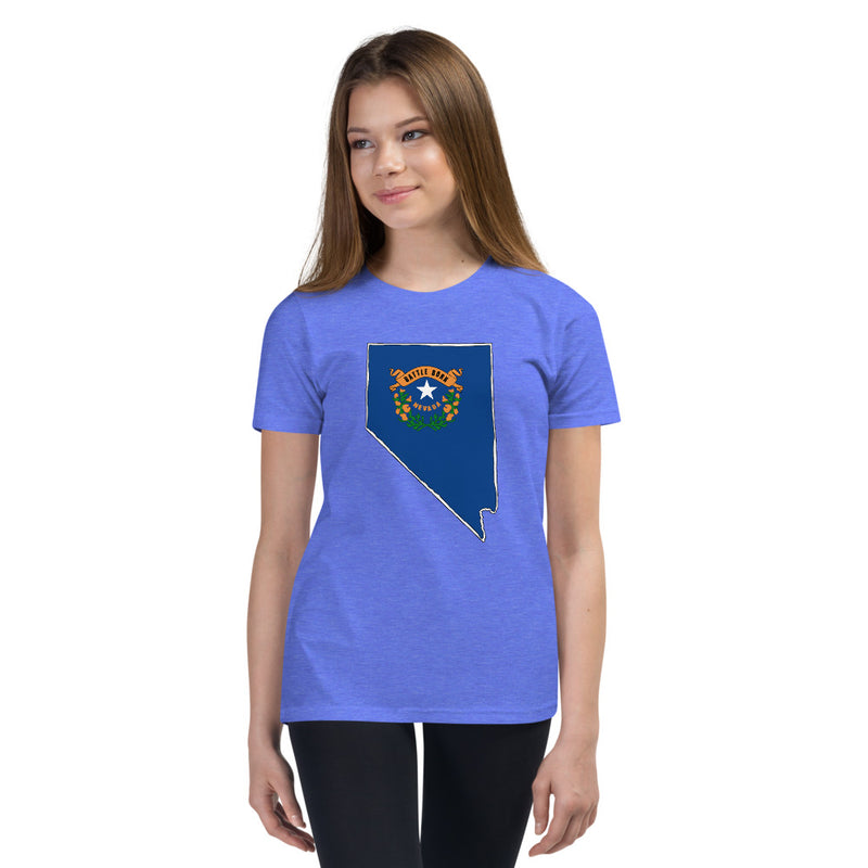 Girl's T-Shirt - Nevada - State Flag