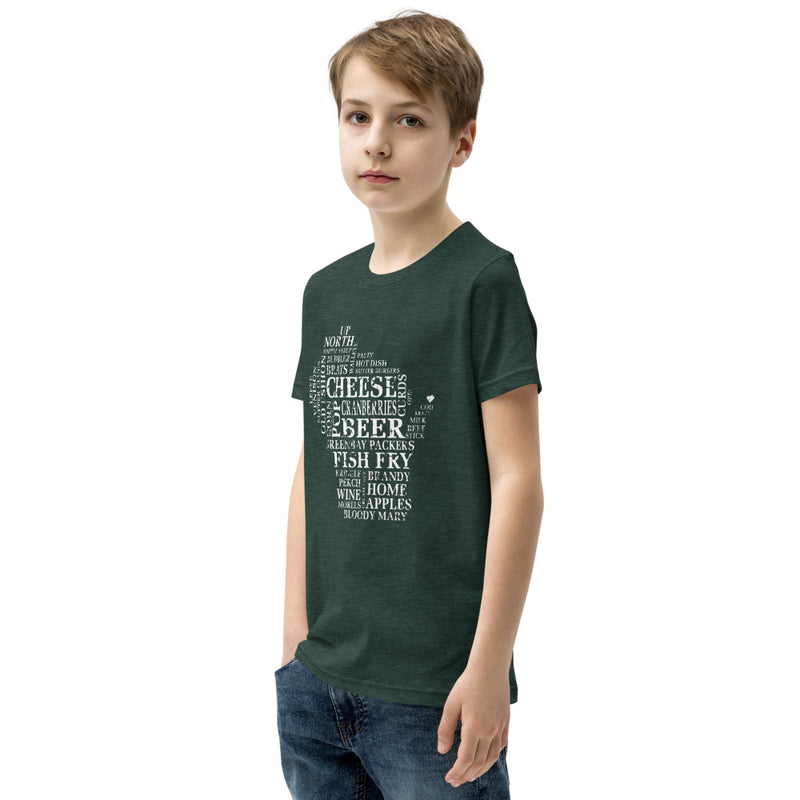 Youth Boys T-Shirt - Wisconsin - Words