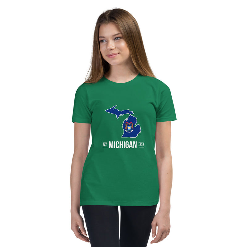 Girl's T-Shirt - Michigan - State Flag