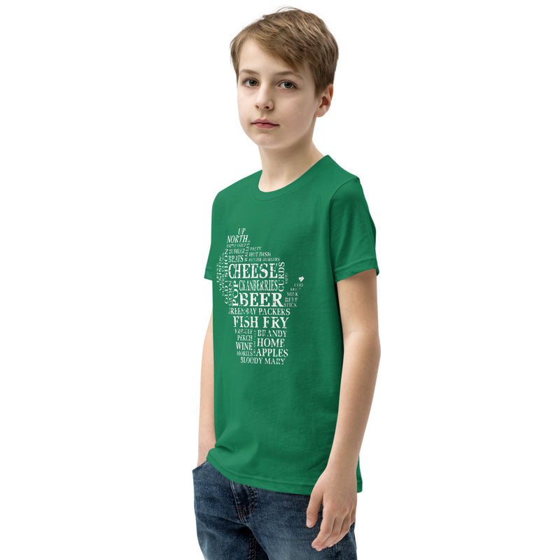 Youth Boys T-Shirt - Wisconsin - Words