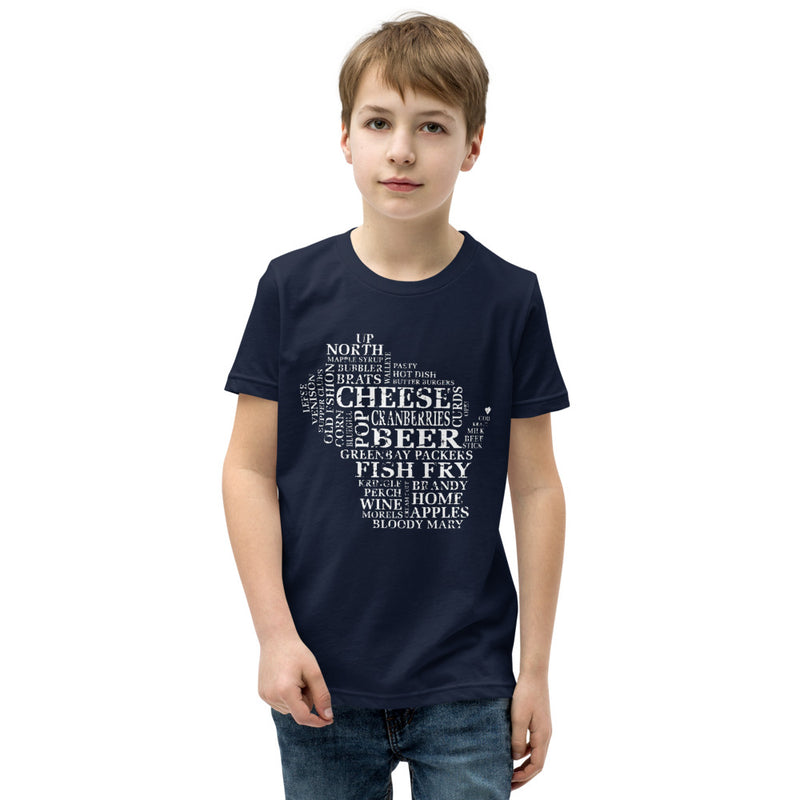 Youth Boys T-Shirt - Wisconsin - Words