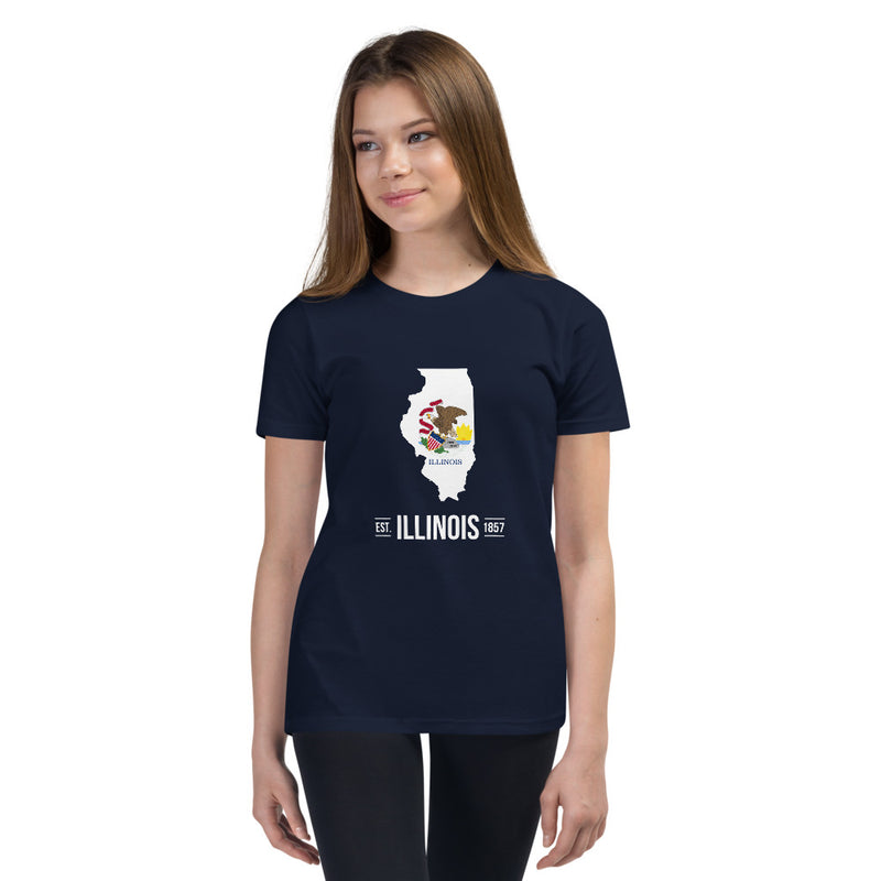 Girl's T-Shirt - Illinois - State Flag