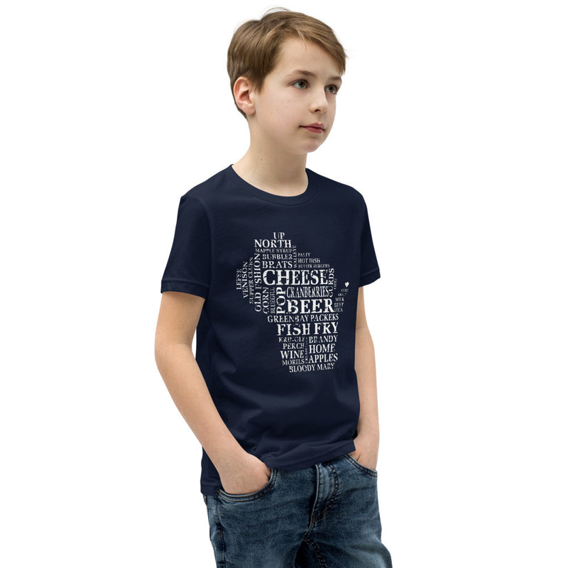 Youth Boys T-Shirt - Wisconsin - Words