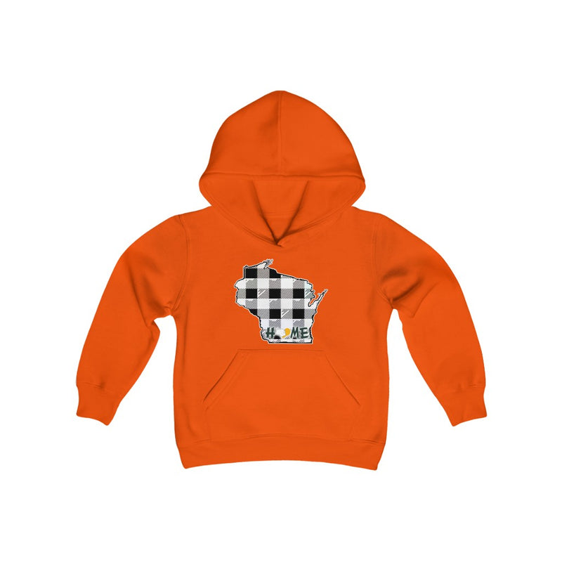 Youth Hoodie - Wisconsin - Tartan - Home Heart Pro