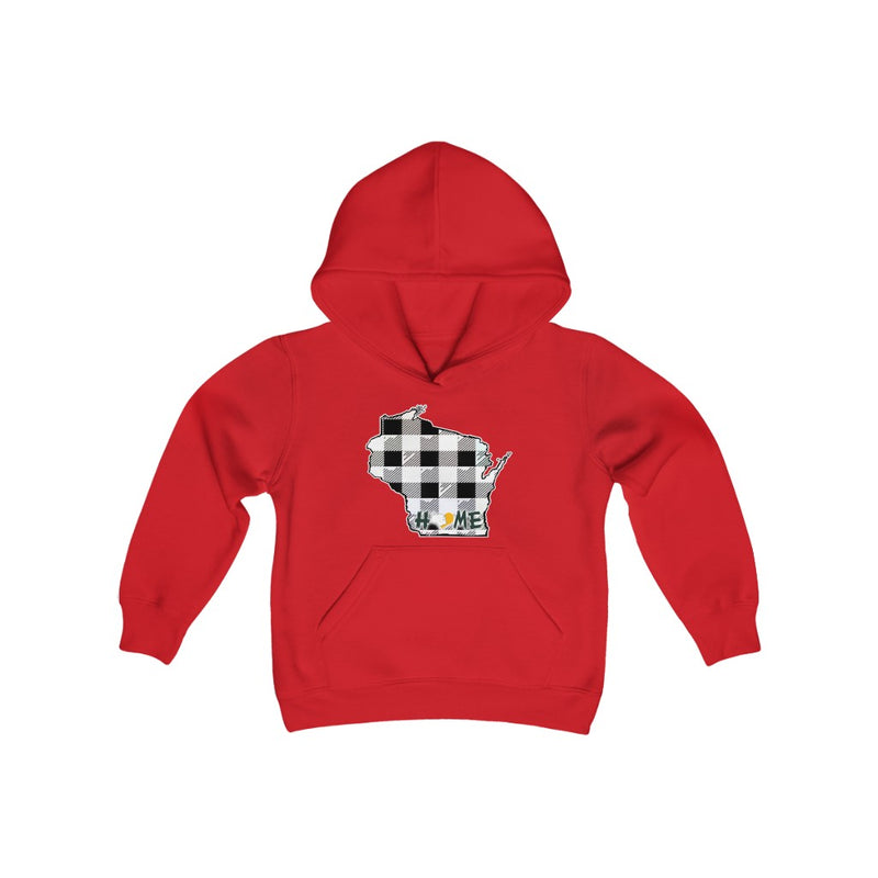 Youth Hoodie - Wisconsin - Tartan - Home Heart Pro