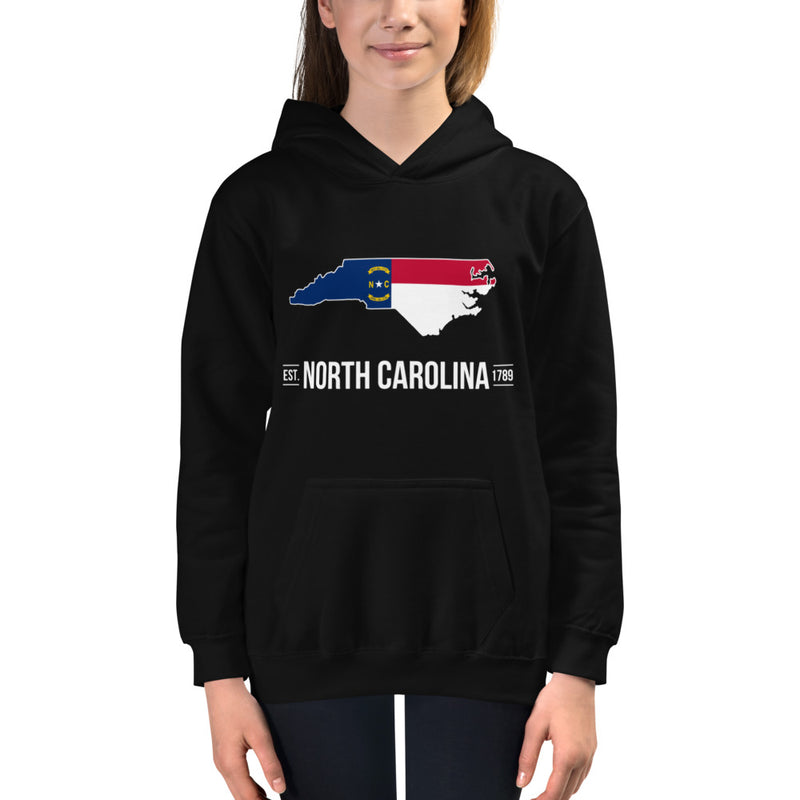 Girl's Hoodie - North Carolina - State Flag