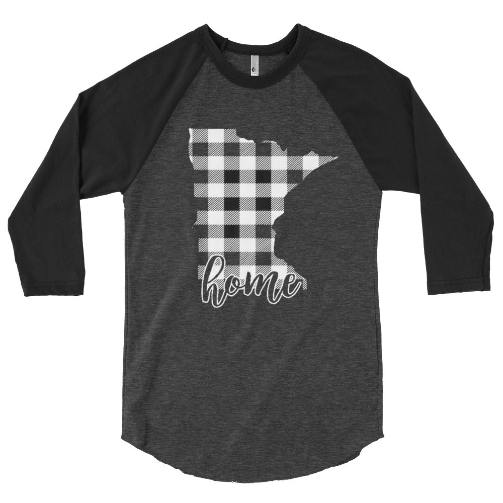 Men's 3/4 sleeve raglan shirt - Minnesota - Tartan Plaid