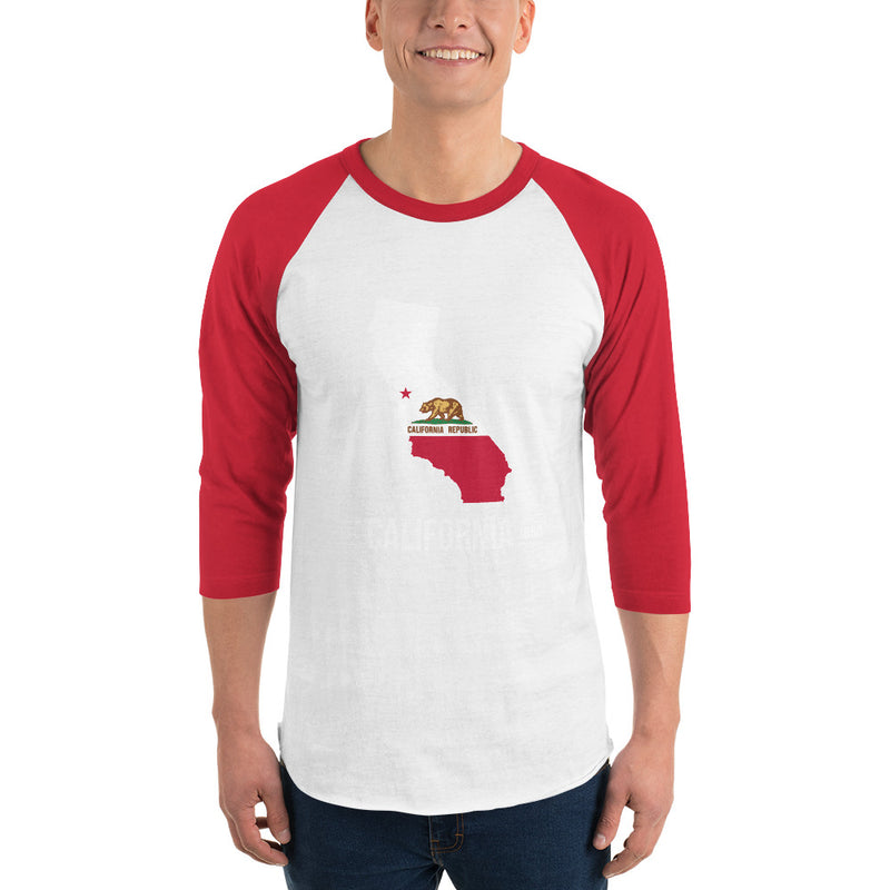 3/4 sleeve raglan shirt - California State Flag
