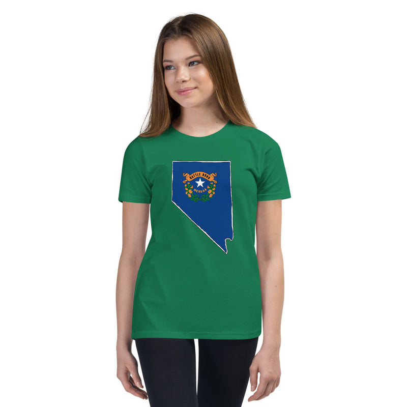 Girl's T-Shirt - Nevada - State Flag