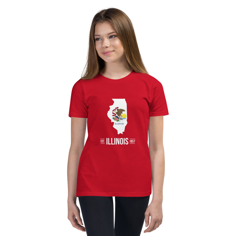 Girl's T-Shirt - Illinois - State Flag